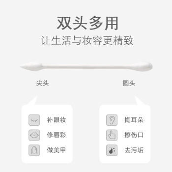 遇上佳人 双头棉签黑色耳勺头+螺旋掏耳朵白色尖头+圆头棉签300支/600头 商品图2