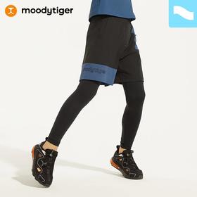 【24年夏新品】moodytiger男童假两件裤24夏新款撞色凉感防晒运动裤-小轻风42111507