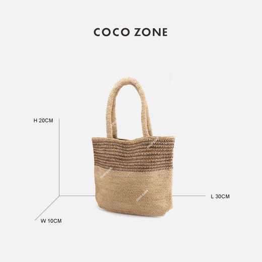 COCO ZONE时尚百搭休闲度假腋下包包撞色拼接编织单肩包CC1B1010 商品图1