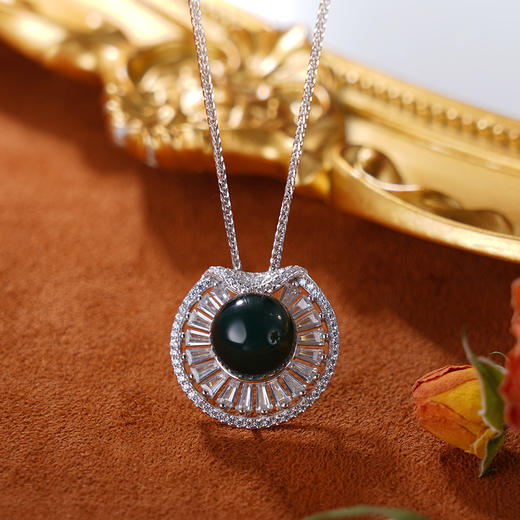 子佩集S925银【落花摇情】套链项链【D1054】纯银琥珀蓝珀2404 商品图1