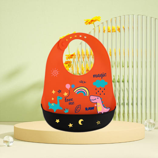 【60款可选！舒适佩戴不脏衣】跨境新款婴儿硅胶围兜防水宝宝吃饭兜儿童围嘴大号口水兜免洗饭兜 商品图7