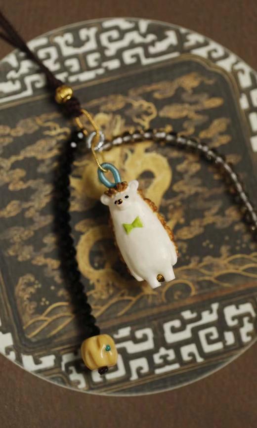 手工刺猬*橘子鹿角小挂件 商品图2
