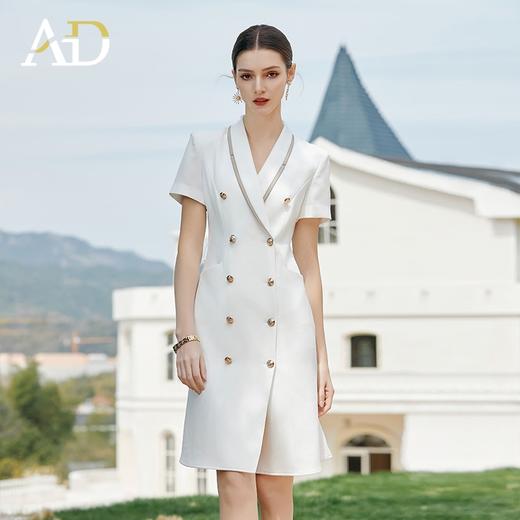 AD白色西装连衣裙气质干练西服裙子新款教师工作服主持人上镜服装 商品图1