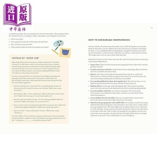 【中商原版】The Montessori Baby Toddler Child 蒙台梭利家长指南系列3册 新手父母抚养教育启蒙婴儿童方法英文原版进口图书 商品图3