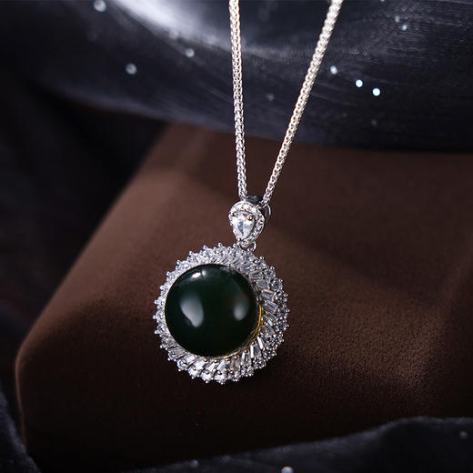 子佩集S925银【望苍穹】套链项链【D1321】纯银琥珀蓝珀2404 商品图0