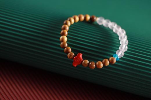 JSNM0140°老料金丝楠木|粉水晶手串 商品图3