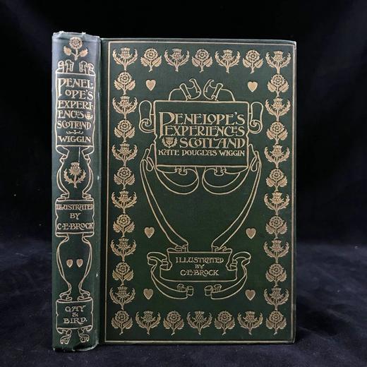 1902年 凯特·道格拉斯·威金《佩内洛普的苏格兰经历》 C.E.布洛克数十幅插图 漆布精装32开 商品图0