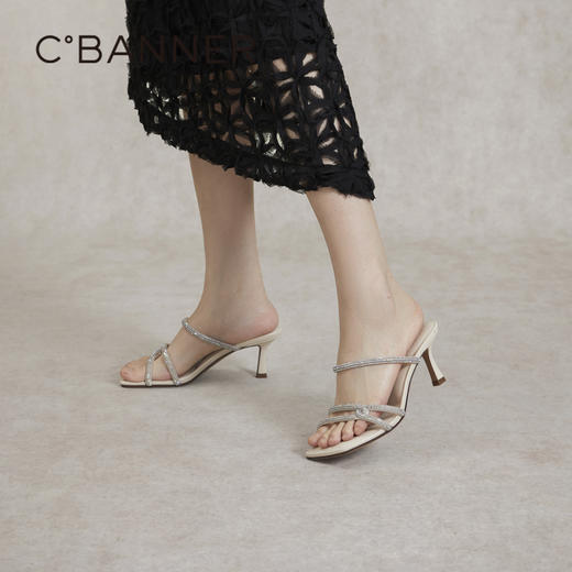 【静音系列】幻梦星光千百度细高跟外穿凉拖鞋女款夏季A24354123 商品图4