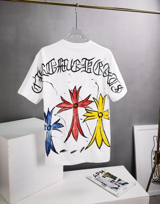 CH 2024夏新款 仿手绘满印涂鸦印花 圆领短袖T恤 Z-11633 商品图4