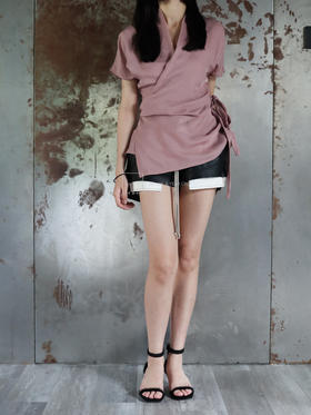 Rick Owens | LIDO脏粉色裹身式罩衫