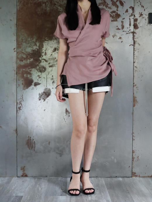 Rick Owens | LIDO脏粉色裹身式罩衫 商品图0