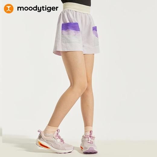 【24年夏新品】moodytiger女童24夏季新款运动短裤轻薄柔软透气百搭印花裤42211604 商品图0