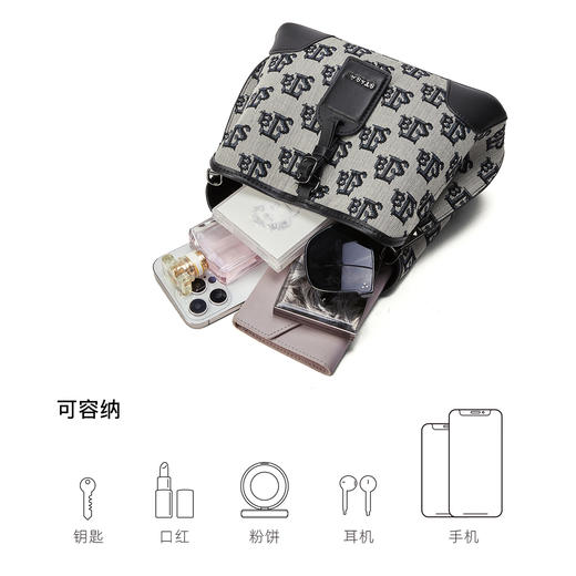 星期六经典复古老花斜挎包SS3521A306 商品图5