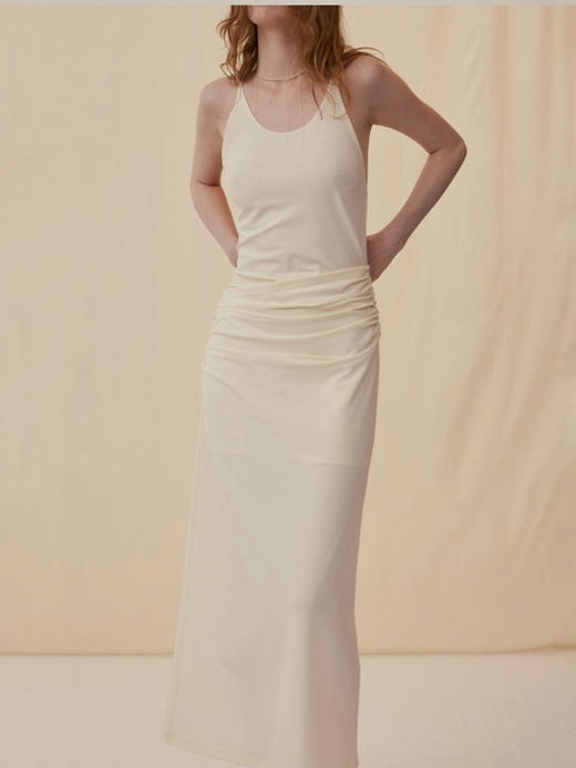 HOSIKARI｜HO24SS06 露背针织吊带连衣裙 [ 黑BK / 棕BN / 白WT ] 商品图3