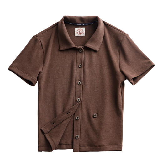 马登复古立领polo短袖修身短款正肩针织开衫辣妹露腰显瘦上衣夏女 商品图4