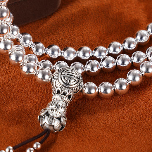 子佩集S925银佛珠长链【TSB0001-13-5MM】【TSB0001-14-6MM】纯银素银2404 商品图3