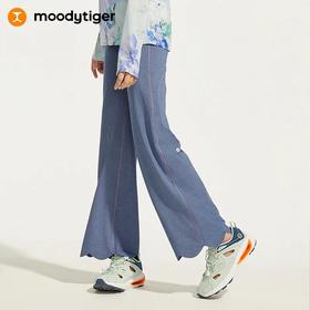【24年夏新品】moodytiger儿童裤子24年春季新款女童运动舒适轻薄微喇紧身裤42211412