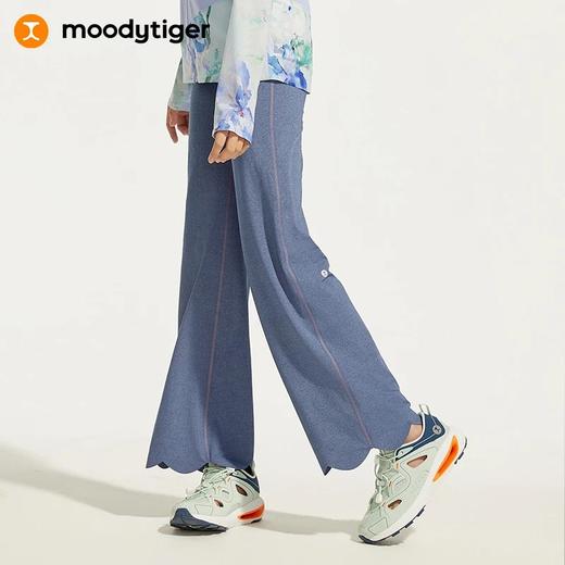 【24年夏新品】moodytiger儿童裤子24年春季新款女童运动舒适轻薄微喇紧身裤42211412 商品图0