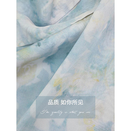 COCOBELLA设计感拧花吊带裙夏雪纺印花清新度假风连衣裙FR188 商品图4