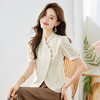 HT-8528新中式轻国风短袖上衣女夏季设计感温柔风小众气质立领衬衫 商品缩略图3