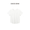 COCO ZONE"小麻感“夏季时尚纯色圆领短袖T恤不规则下摆圆弧上衣CC1B1034 商品缩略图2