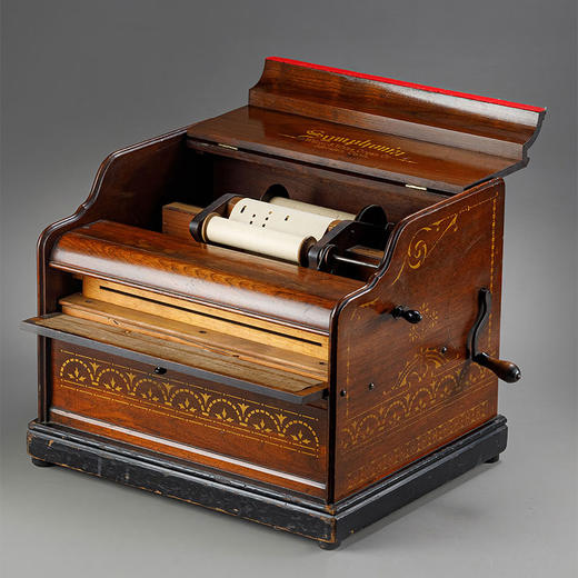 独角鹿西洋古董19世纪美国出品卷轴式手摇风琴音乐盒 （配18只卷轴） 商品图2