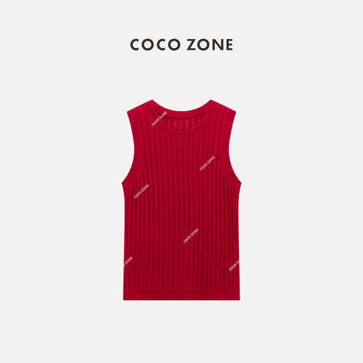 COCO ZONE2024时尚显瘦百搭针织背心简约气质无袖上衣CC2B0758 商品图0