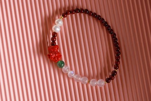 XYZT0528°月光|小叶紫檀水晶手链手串 商品图1