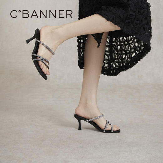 【静音系列】幻梦星光千百度细高跟外穿凉拖鞋女款夏季A24354123 商品图2