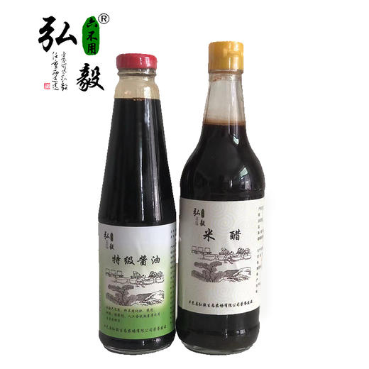 【弘毅六不用生态农场】六不用 特级酱油➕醋套装/各一瓶 商品图0