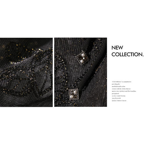 COCOBELLA[金葱刺绣]轻奢风刺绣肌理感连衣裙吊带裙两件装FR966 商品图4