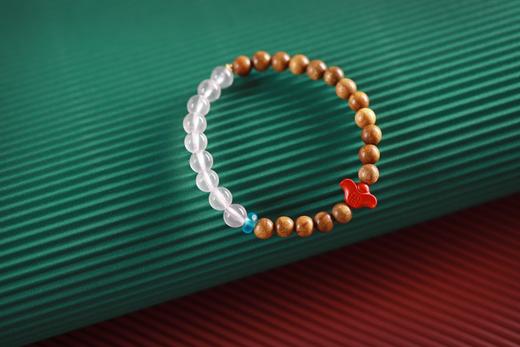 JSNM0140°老料金丝楠木|粉水晶手串 商品图0