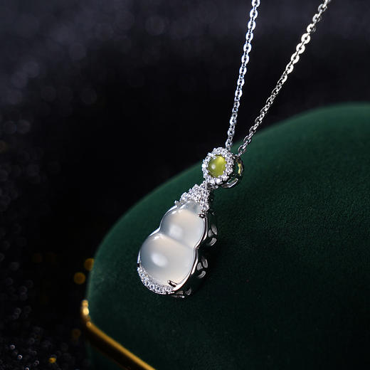 子佩集S925银【葫芦照水】套链项链【XL040215】白玉髓纯银时尚2404 商品图1