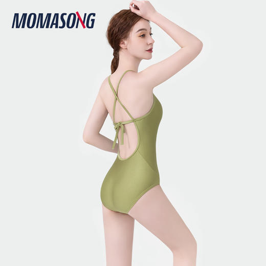 木马谣 2024新款女连体泳衣交叉绑带性感时尚泳衣 商品图2