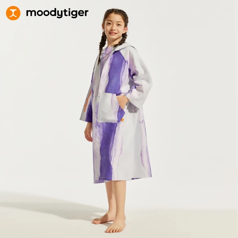 【专属】moodytiger儿童斗篷24夏新款撞色印花防风防晒宽松冲浪外套42510401