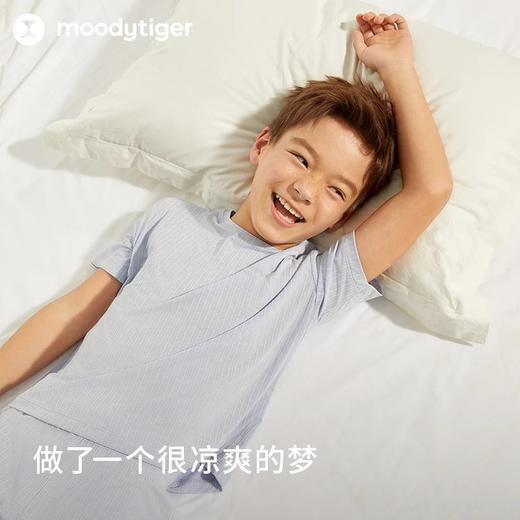 【24年夏新品】moodytiger24年夏季新款儿童舒适夏季素色家居服套装42111201 商品图1