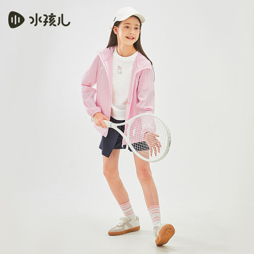 水孩儿童装夏季新款儿童防晒外套男童轻薄弹力拉链衫女童简约纯色连帽上衣 商品图6