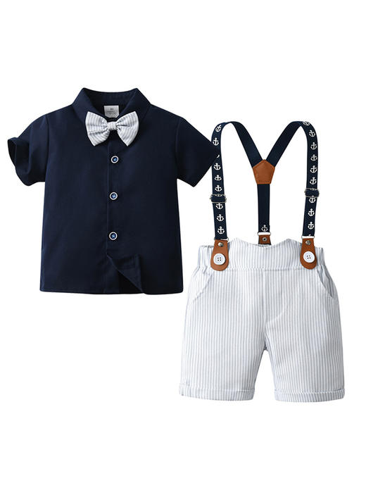 【英伦绅士背带裤三件套】儿童套装宝宝夏季短袖男童夏装 商品图4