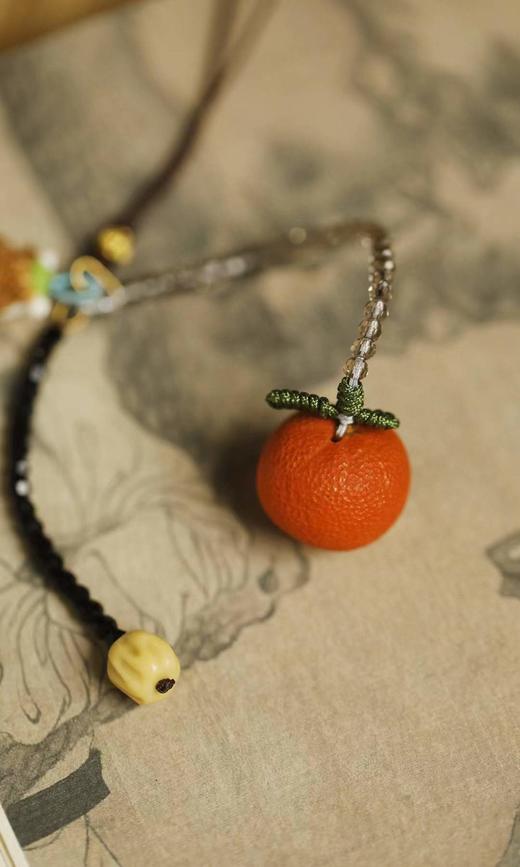 手工刺猬*橘子鹿角小挂件 商品图5