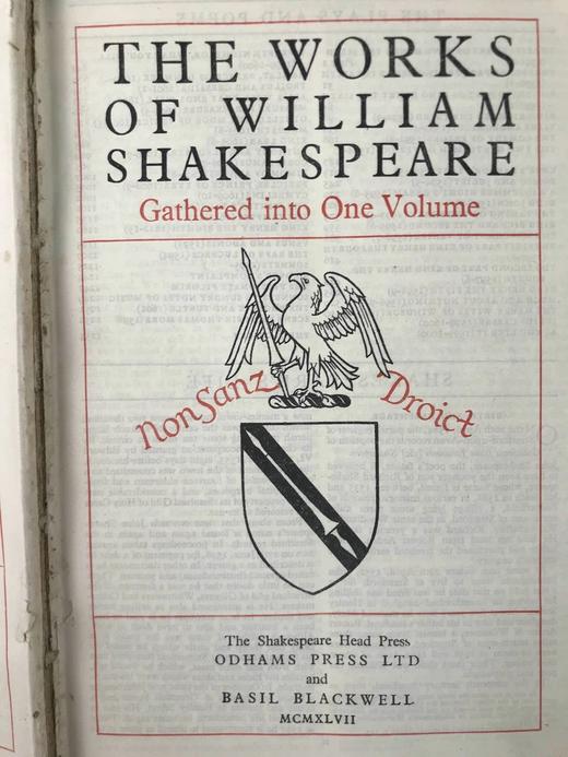 1947年 莎士比亚作品集 1幅肖像插图 真皮精装16开 商品图4