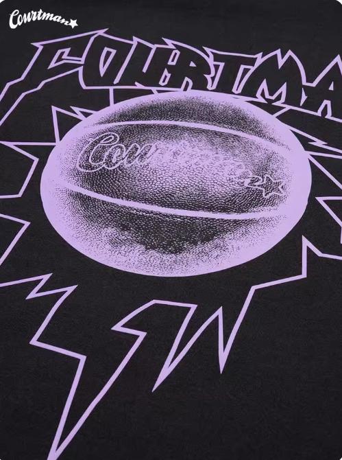 【精细工艺印花】雷球印花连帽卫衣2023秋季新美式宽松上衣运动套头衫情侣 商品图1