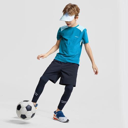 【24年夏新品】【24年夏新品】moodytiger男童假两件长裤春秋新款打底裤柔软弹力运动裤| 小云朵 M02111501【Y】 商品图4