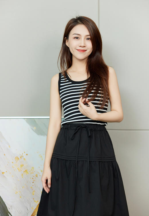 莱赛尔棉简约条纹背心 商品图0