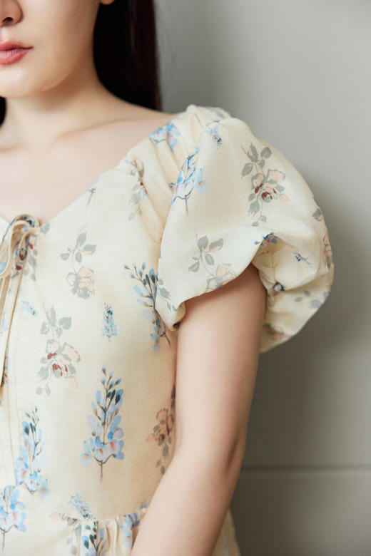 夏梦繁花｜茶歇系带碎花连衣裙 商品图4