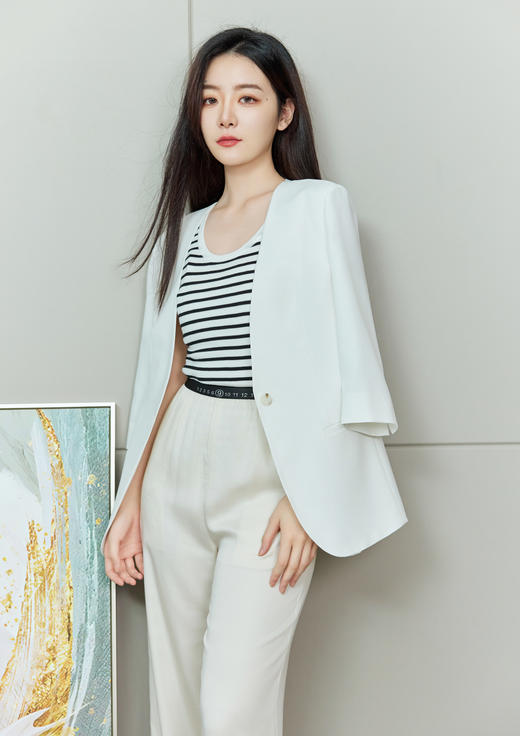 莱赛尔棉简约条纹背心 商品图5