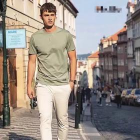 天丝爽棉面料 索罗娜螺纹 高端刺绣男装t恤