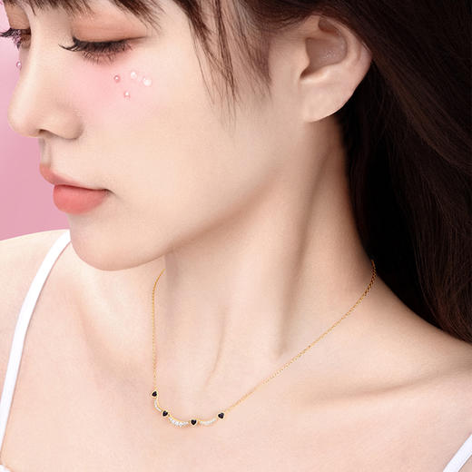 【心月之恋项链 黑金款】Fanci银饰 幻梦心月系列 生日礼物送女友 商品图5