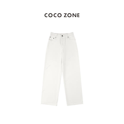 COCO ZONE 时尚牛仔裤简约百搭直筒裤 23C18018 商品图0