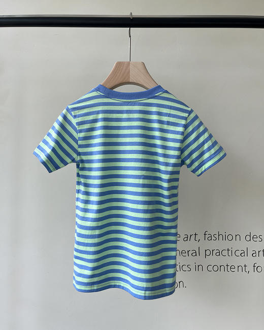 THS 4.28-无 RL家 童装 蓝绿条纹短袖T恤 CH054 商品图5