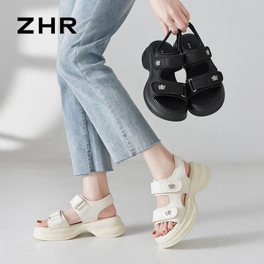 ZHR则则凉鞋女夏季2024年新款百搭仙女风厚底气质休闲运动女鞋 商品图3